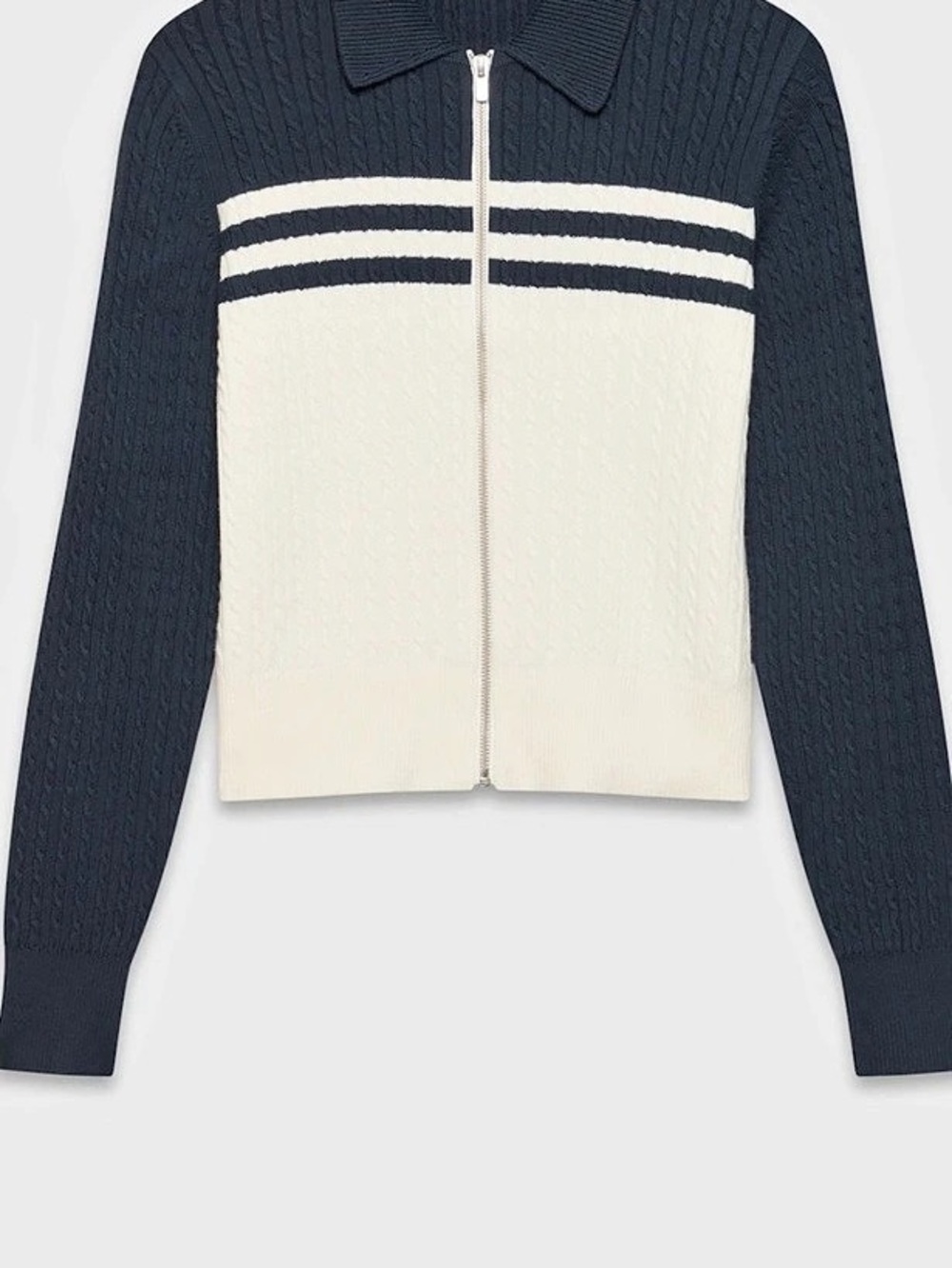 Sunday Best Cotton Charmβ’ Meadow Zip-Up Sweater Blue & White